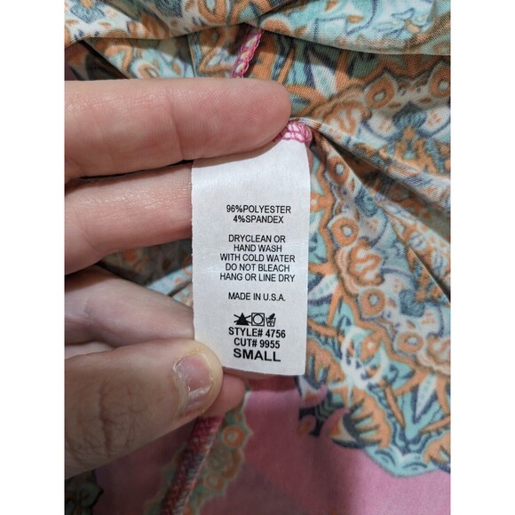 NWOT Entro Women's One Shoulder Maxi Dress Pink Mandala with Slit Size Small - Picture 5 of 11